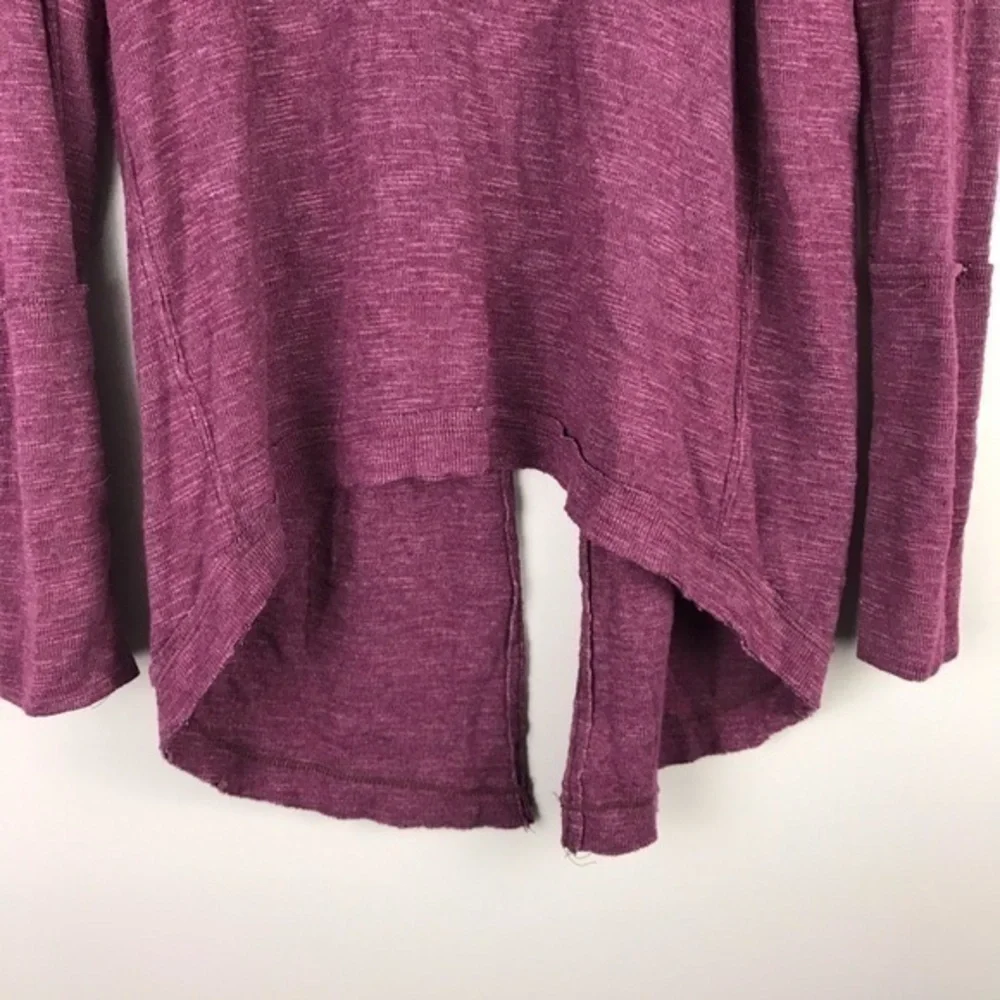Free People Split Back Turtleneck Oversized Top‎ Berry S